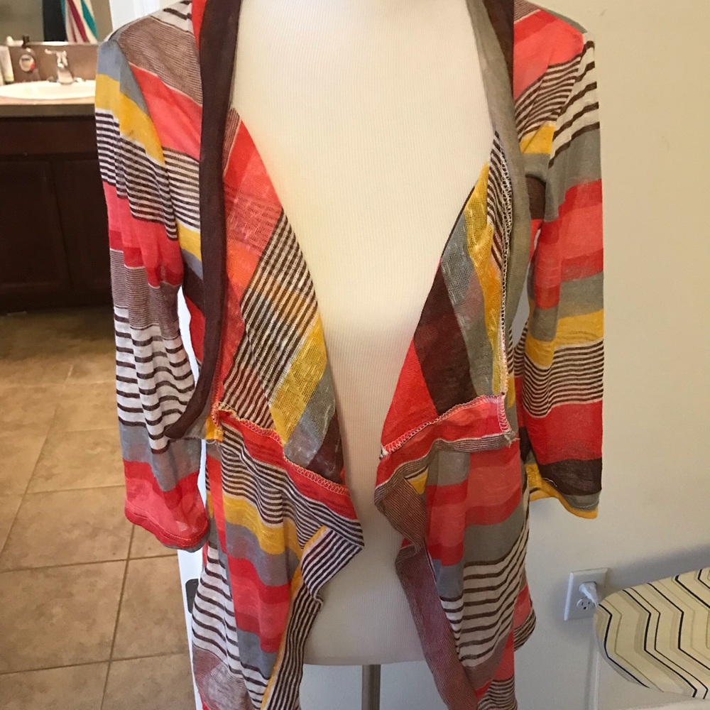 Colorful Sheer mid length cardigan